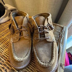 Brown Suede Lace-Up Boots